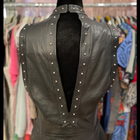 SAINT LAURENT leather mini dress - Picture 6 of 8